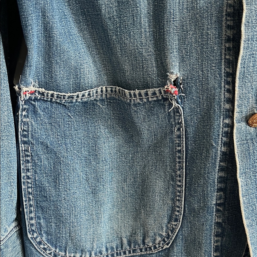 Rare! Vintage 1970s Wrangler Denim Chore Jacket - Picture 5 of 17